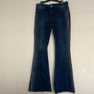 Bell Bottom Studded Jeans